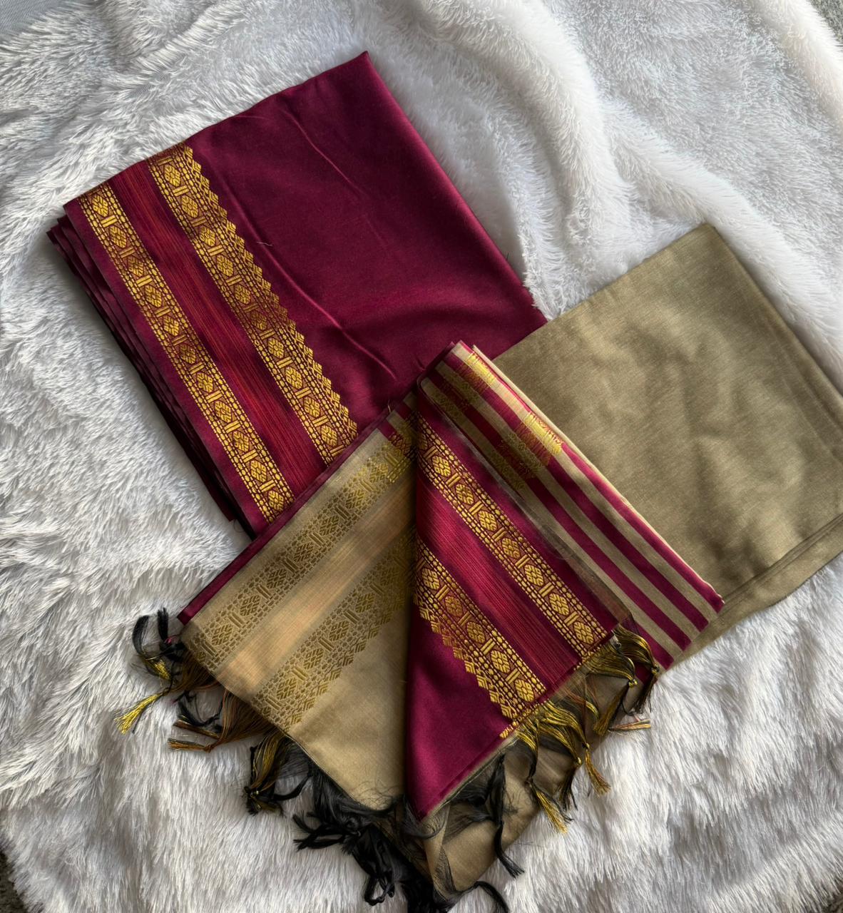 NADHI Series Crafted in butter silk Red